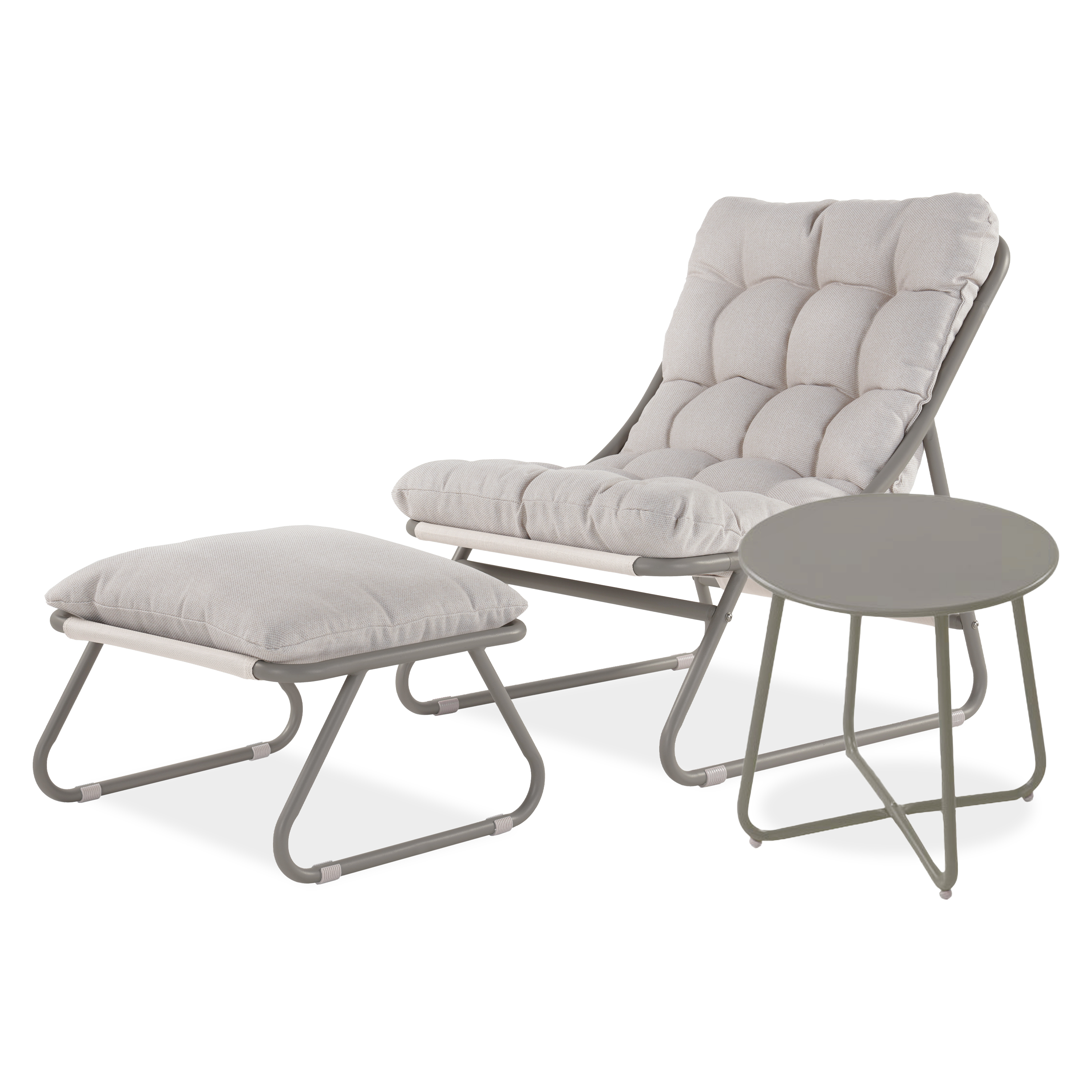 Záhradný set stoličky a stola VISTA RELAX PLUS Grey/Beige - Bjørkka