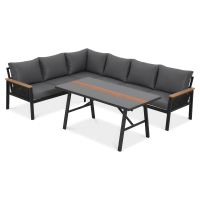 ASCONA DINING Tmavo šedý záhradný roh - Focus Garden