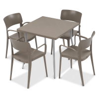 Súprava záhradného nábytku PANORA 4+1 béžová - NOVUSSI