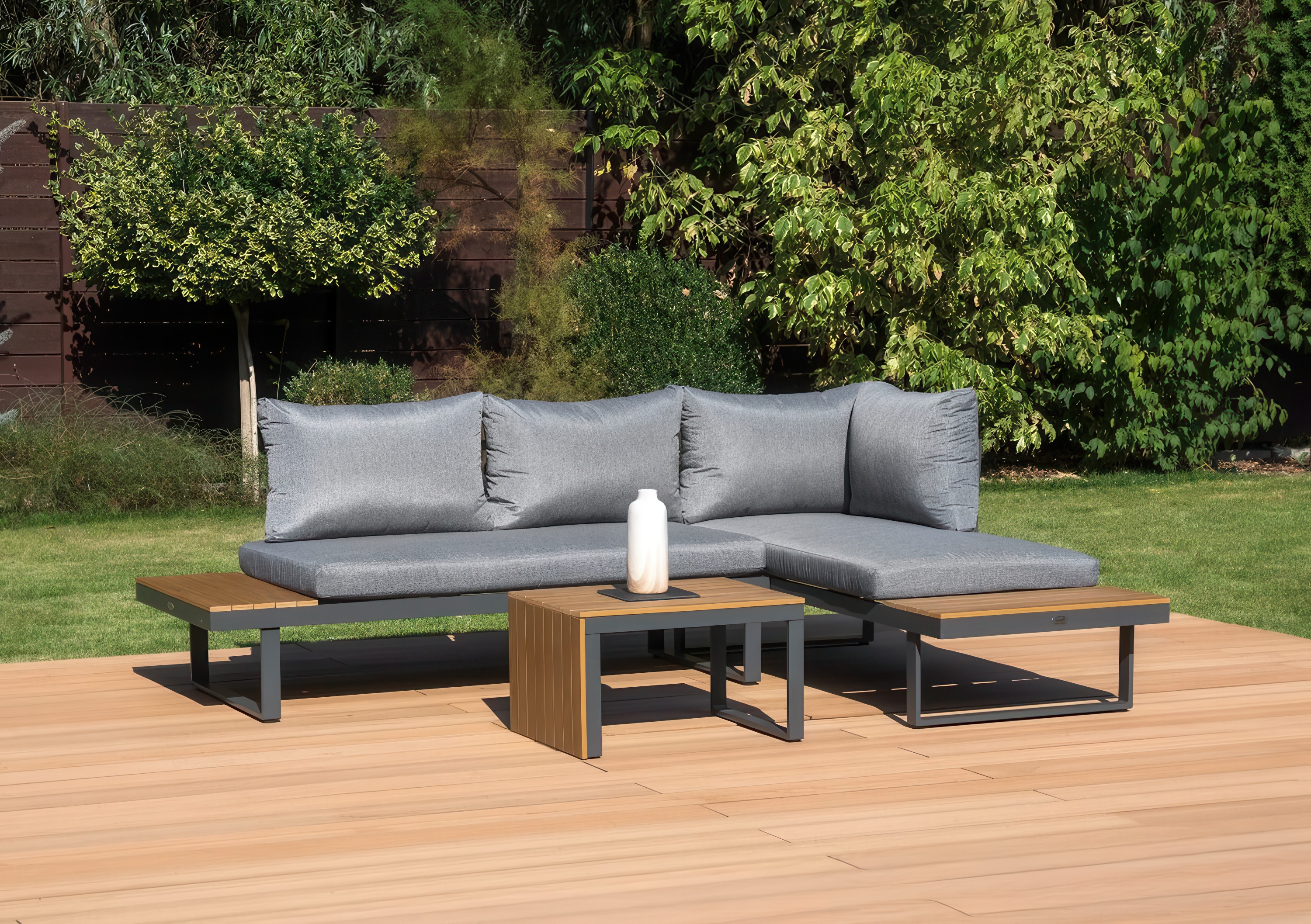 TULIP Tmavosivá modulárna rohová jednotka - FOCUS GARDEN