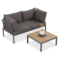 Záhradná rohová zostava Bjørkka Java Dark Grey
