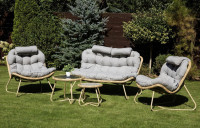 Súprava záhradného nábytku RODOS CAFFE Natural/Light Grey - Focus Garden