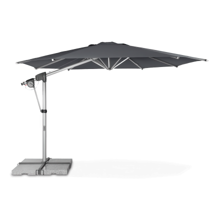 czarny parasol ogrodowy na wysięgniku