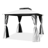 Záhradný pavilón s moskytiérou a závesmi VANCOUVER 3x3 Light Grey - Hardmaister