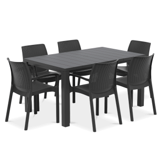 Záhradný jedálenský set BALI/JULIE 6+1 Graphite - Keter