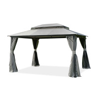 Záhradný pavilón s moskytiérou a závesmi VANCOUVER 3x4 Grey - Hardmaister