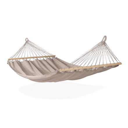 Hojdacia sieť s tyčou ALISIO Almond, pre dve osoby - LA SIESTA