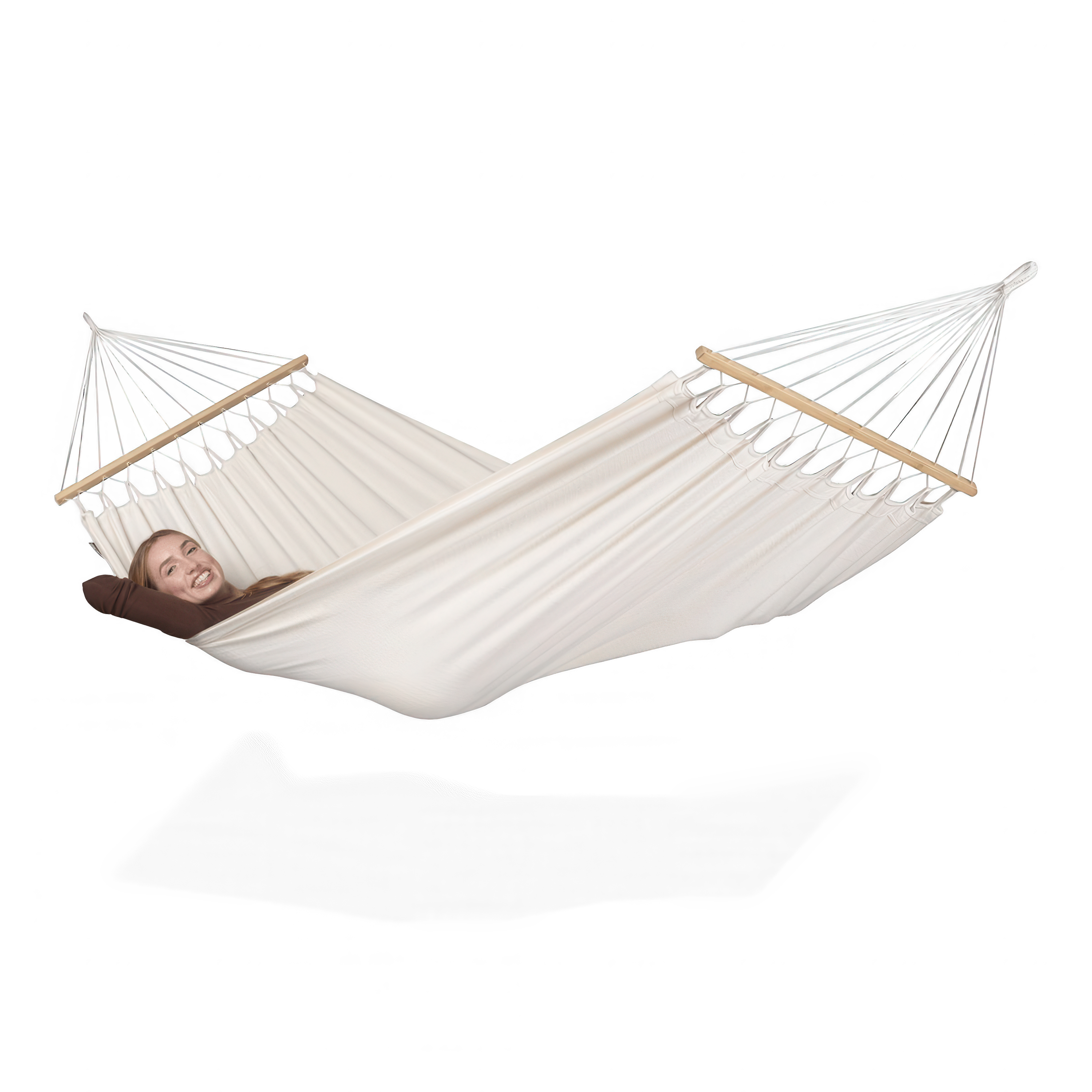 FLORENCIA Latte jednolôžková hojdacia sieť s tyčou z organickej bavlny - LA SIESTA