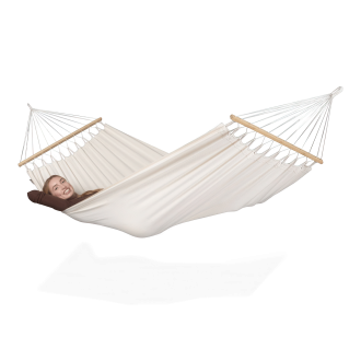 FLORENCIA Latte jednolôžková hojdacia sieť s tyčou z organickej bavlny - LA SIESTA