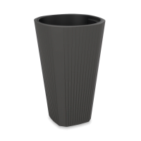 MUZA 39x60cm antracitový vysoký záhradný kvetináč - LAMELA