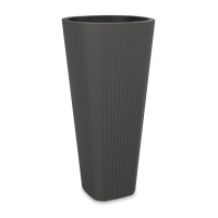 MUZA 39x80cm antracitový vysoký záhradný kvetináč - LAMELA