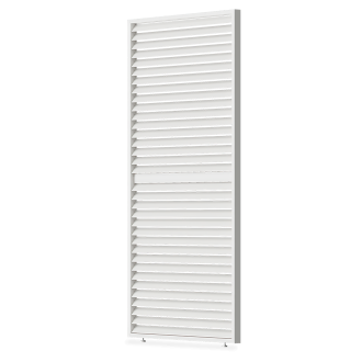 Biely lamelový panel Gutroof s horizontálnym nastavením pre pergoly ELEGANCE, DELUXE a FUSION v pohľade z boku