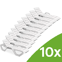 Súprava 10 záhradných ležadiel MONOBLOCK Biela New - Bjorkka