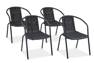 Komplet krzeseł balkonowych Simple Graphite 4 sztuki Focus Garden bez tła PNG