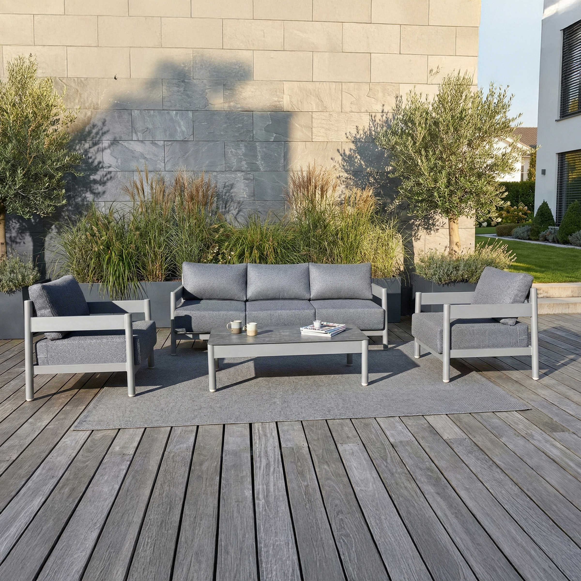 Hliníkový set nábytku TREVIO CAFFE Grey - FURRORE