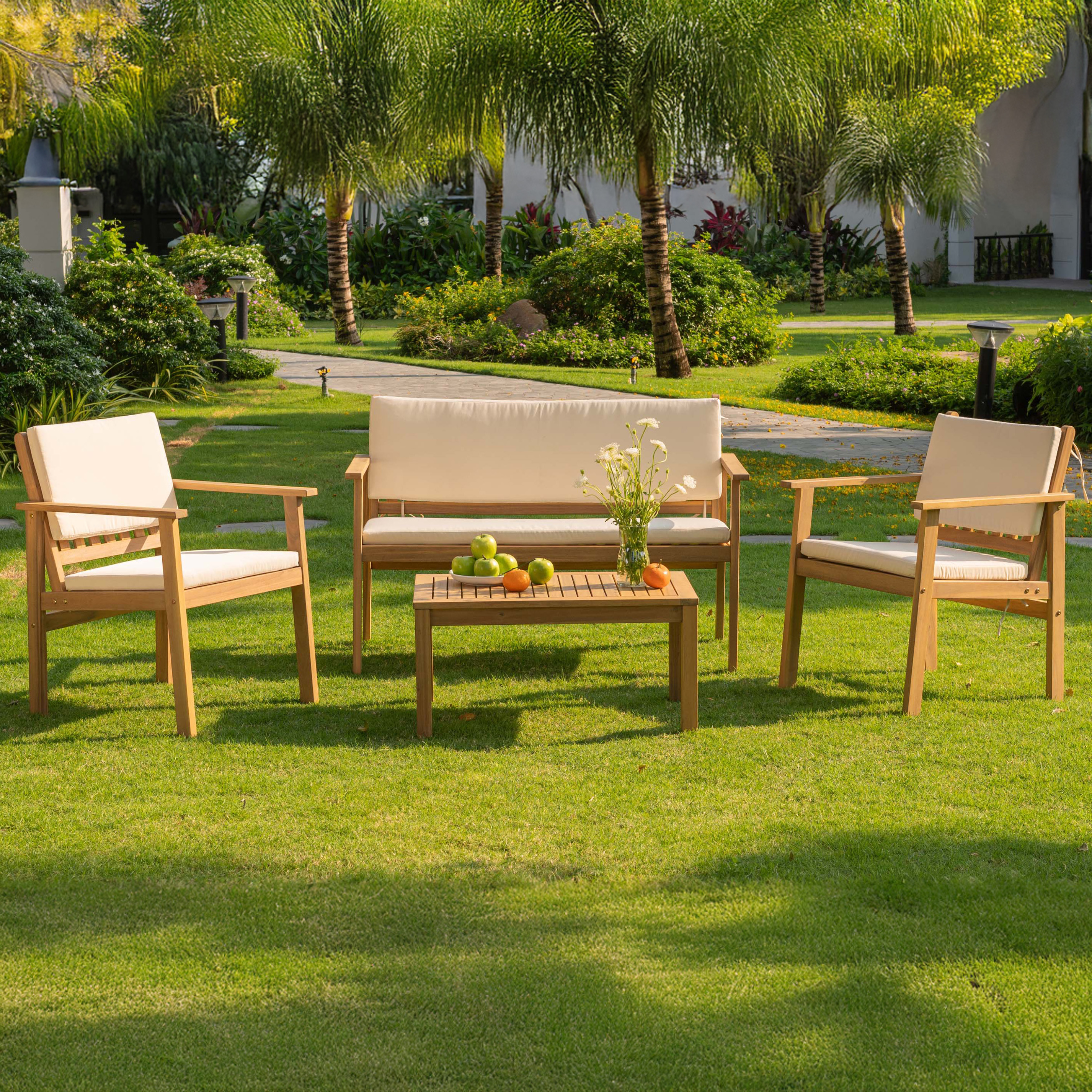 VIKA CAFFE Set záhradného nábytku z agátového dreva - Bjørkka