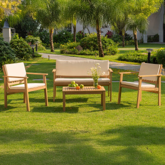 VIKA CAFFE Set záhradného nábytku z agátového dreva - Bjørkka