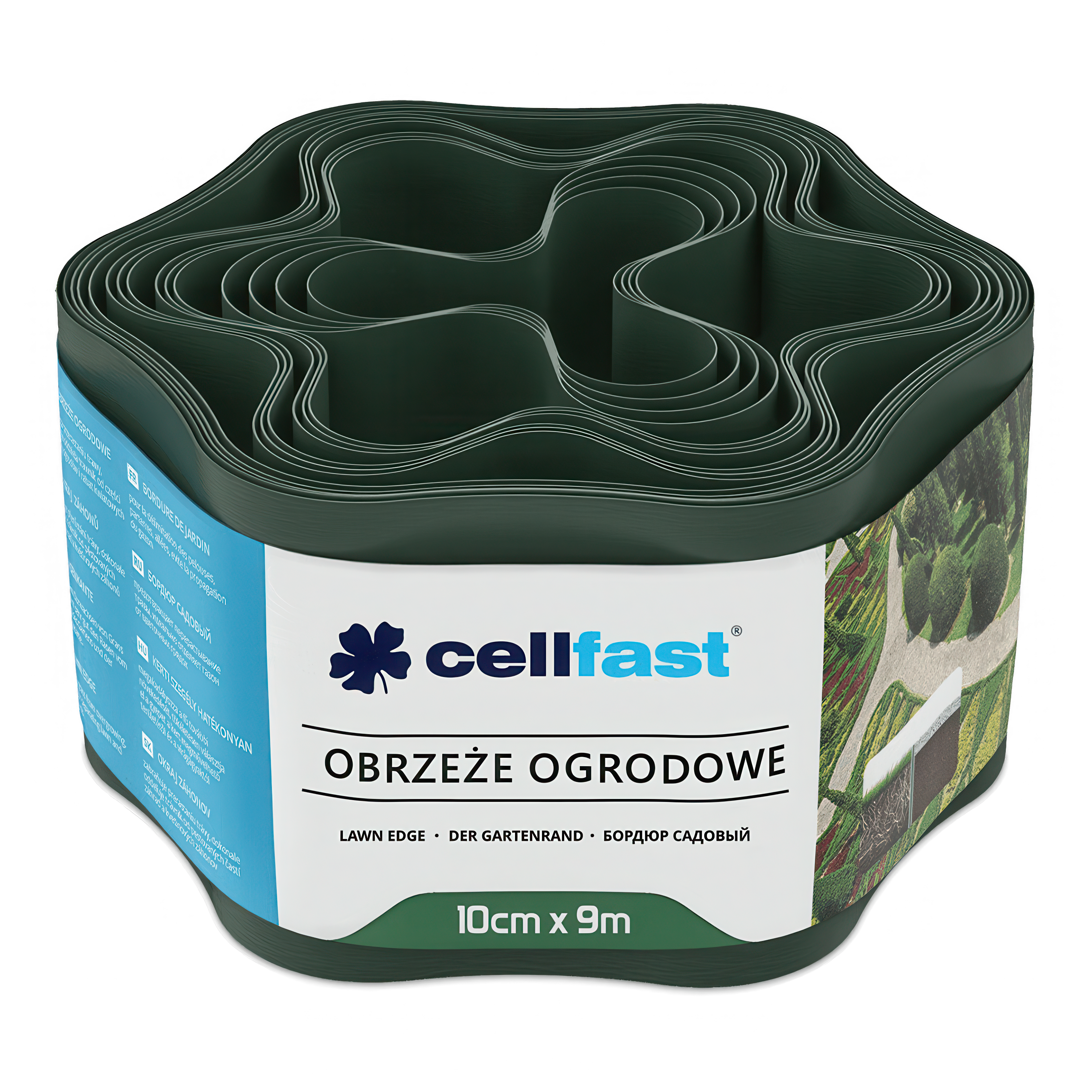Záhradný lem 10 cm x 9,0 m Tmavo zelený Cellfast
