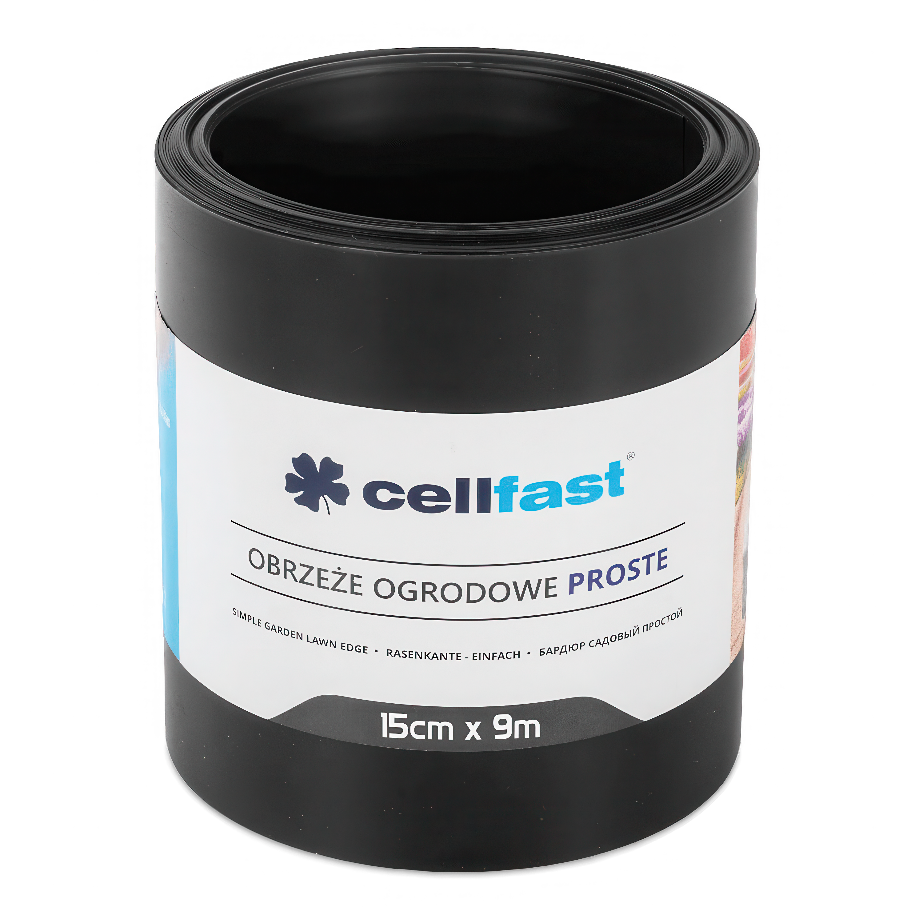 Záhradné obruby rovné 15 cm x 9,0 m čierne Cellfast