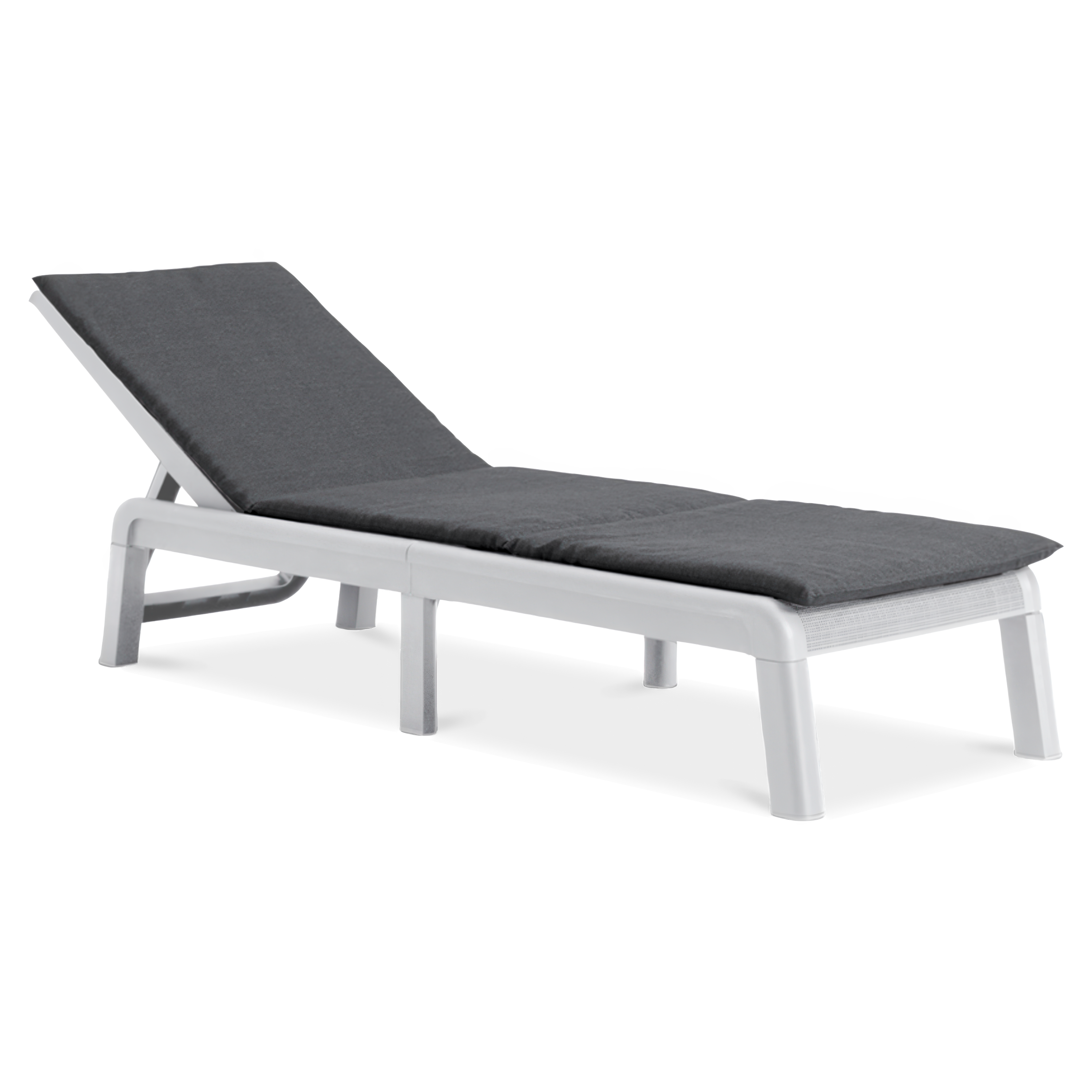 Záhradné ležadlo s vankúšmi Mallorca biela/svetlo sivá - Keter