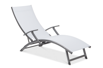 Leżak ogrodowy aluminiowy Relax Grey Focus Garden bez tła PNG