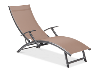 Leżak ogrodowy aluminiowy Relax Taupe Focus Garden bez tła PNG