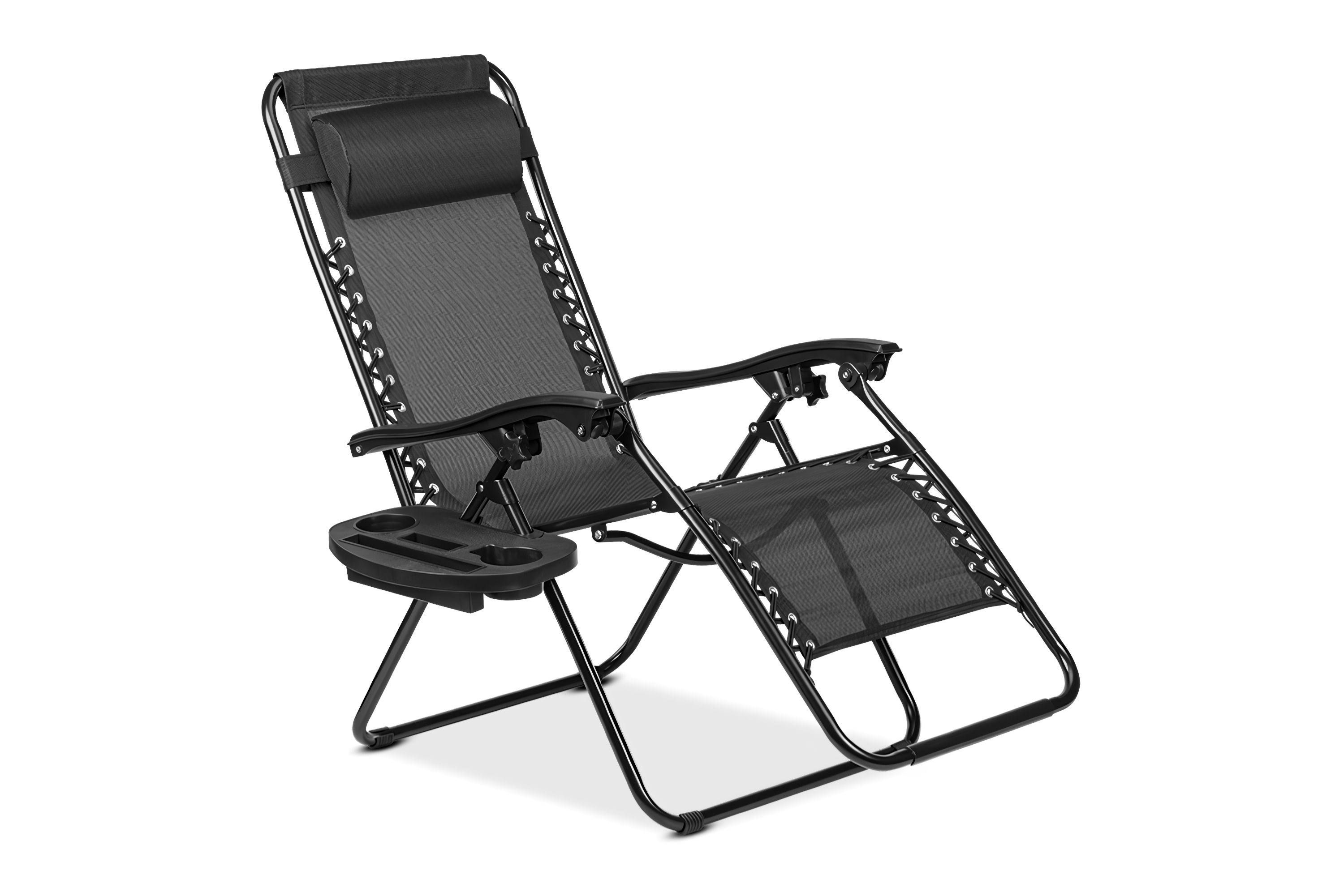 LAGUNA Čierne skladacie záhradné lehátko - Focus Garden