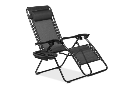 LAGUNA Čierne skladacie záhradné lehátko - Focus Garden