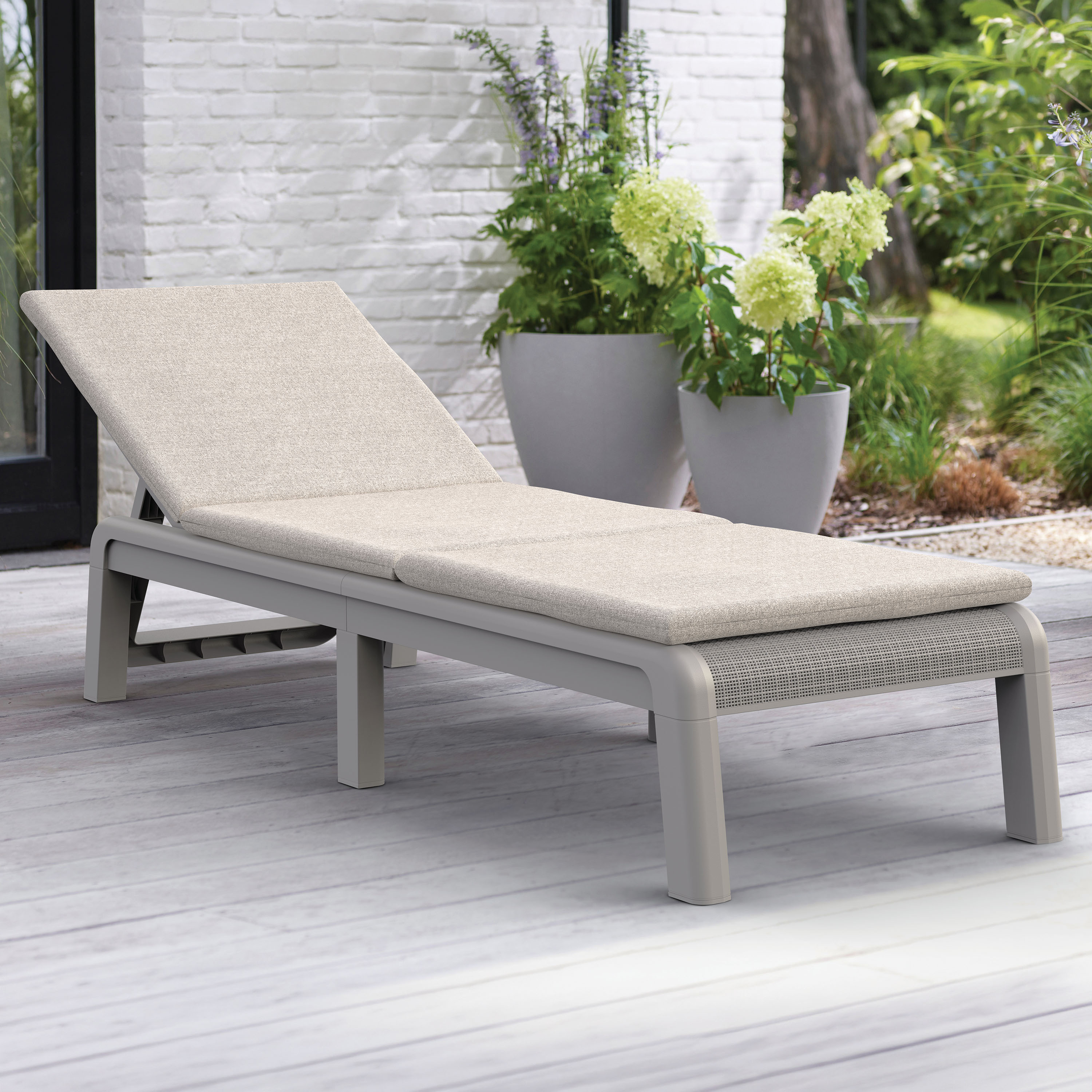 Záhradné ležadlo s vankúšom ATLAS Soft béžová/oat - Keter