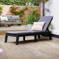 Záhradné ležadlo s vankúšmi Mallorca grafit/svetlo sivá - Keter