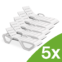 Bazénové lehátka MONOBLOCK White SADA 5 KS New - Bjorkka