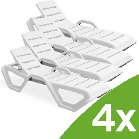 Záhradné lehátka MONOBLOCK White SADA 4 KS New - Bjorkka
