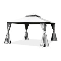 Záhradný pavilón s moskytiérou a závesmi VANCOUVER 4x4 Light Grey - Hardmaister