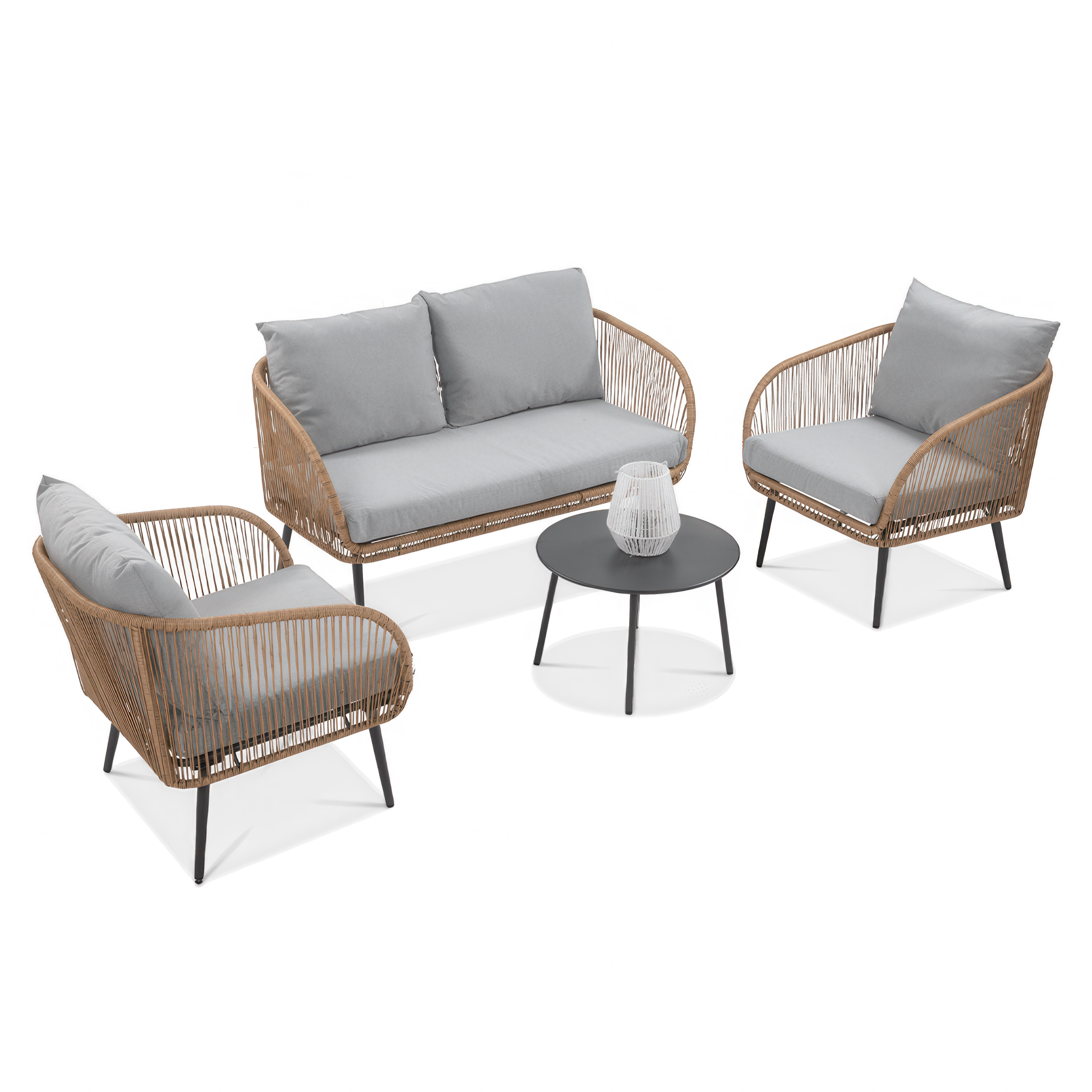 FORTE CAFFE Prírodná/sivá obývacia zostava - Focus Garden