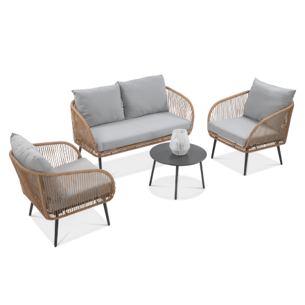 FORTE CAFFE Prírodná/sivá obývacia zostava - Focus Garden
