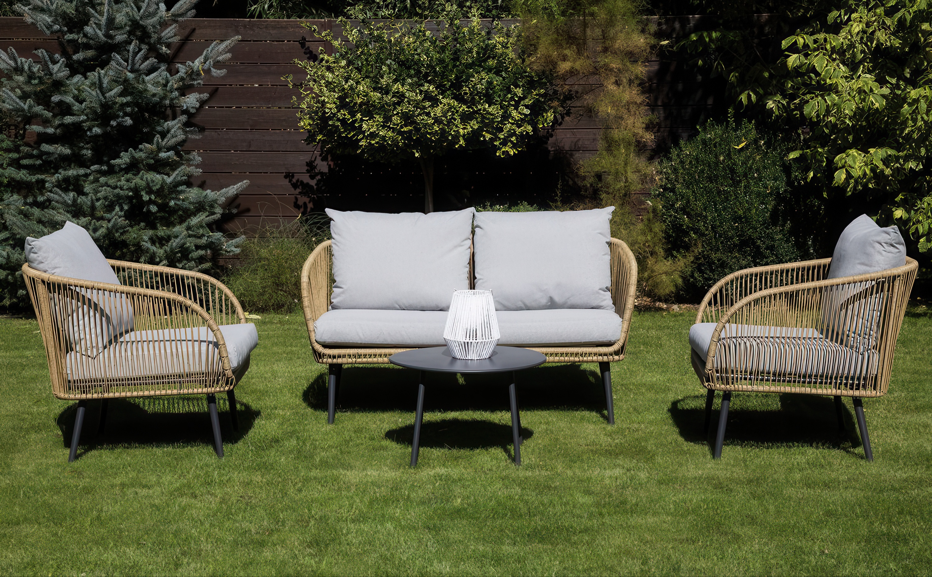 FORTE CAFFE Prírodná/sivá obývacia zostava - Focus Garden