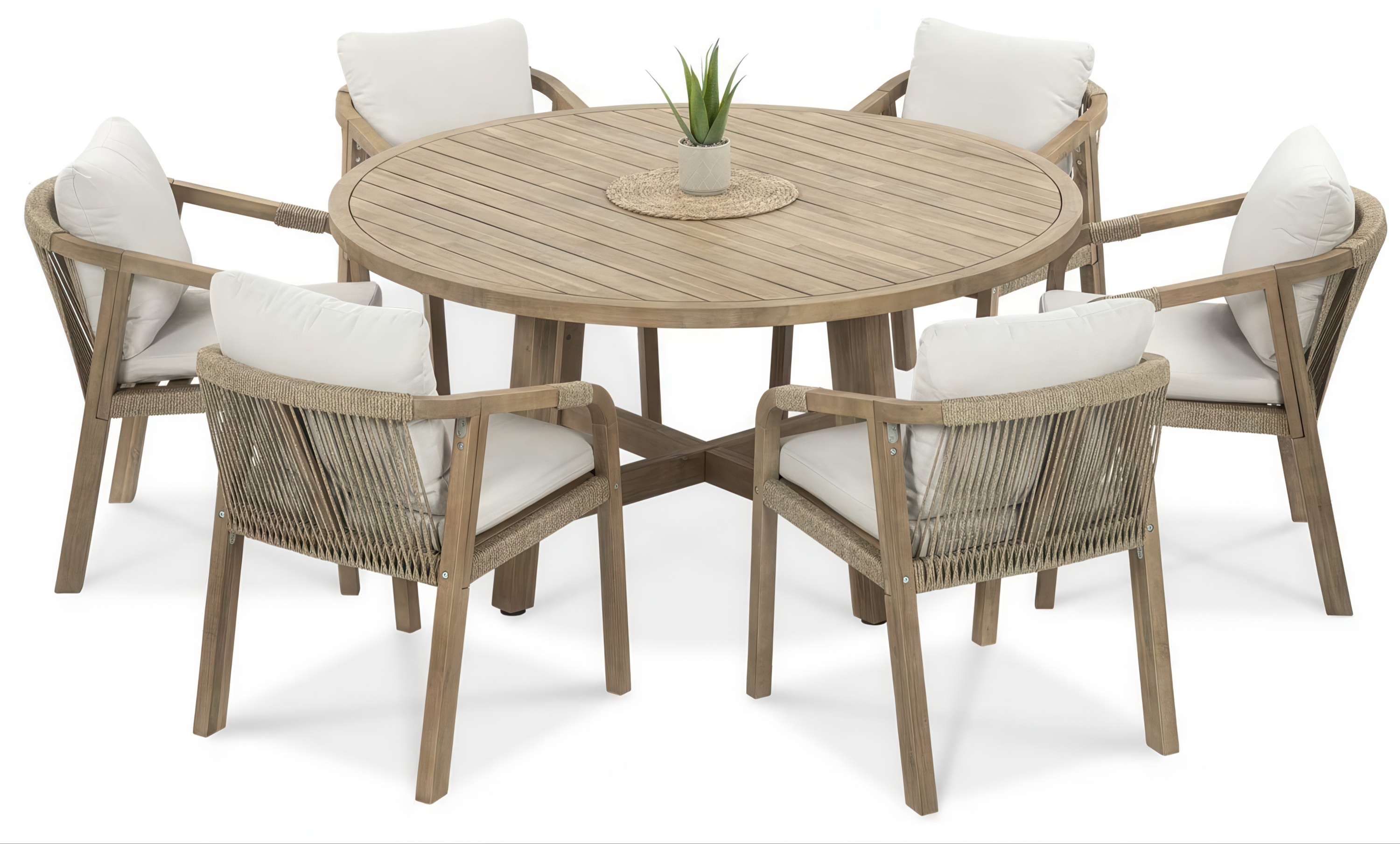 Okrúhly stôl so stoličkami MARIGOLD 6+1 Round - FURRORE