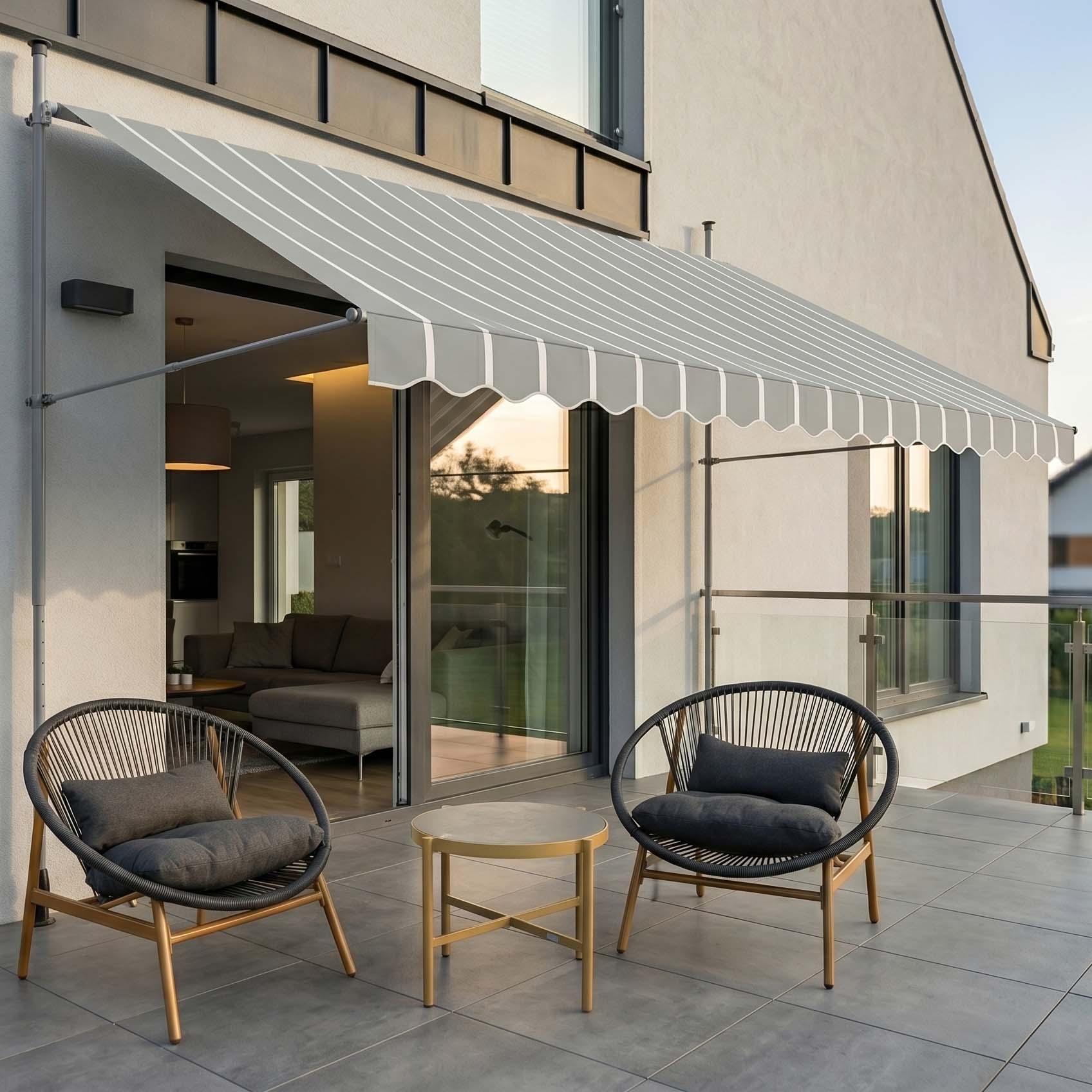 Balkónová markíza EASY sivá/biela 350x130cm - Focus garden