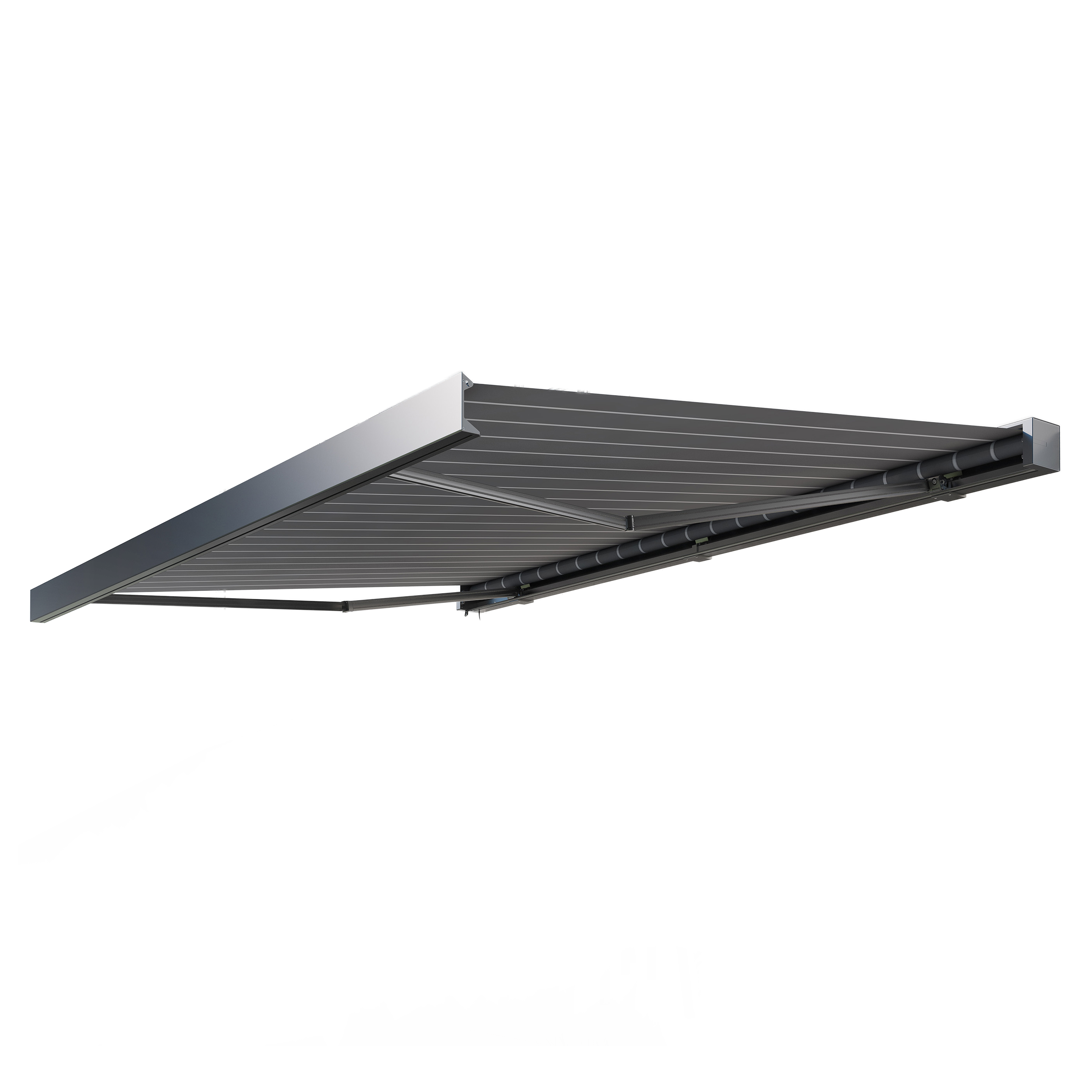 Markíza na terasu PRIME AUTOMATIC 400x300 GREY/WHITE s LED osvetlením a senzorom vetra/slnka - Gutroof