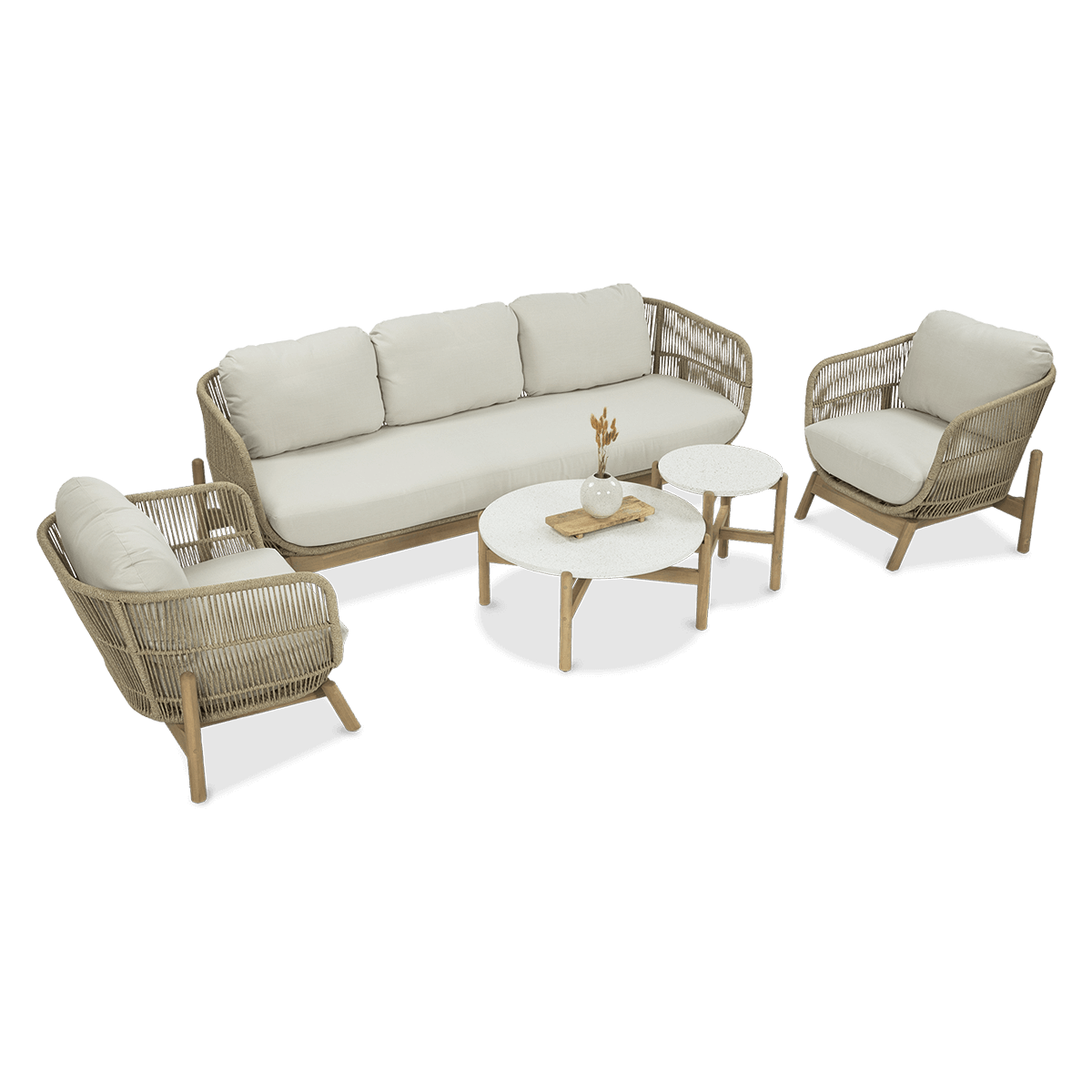 Meble tarasowe ankara max caffe w aranżacji na ogrodzie