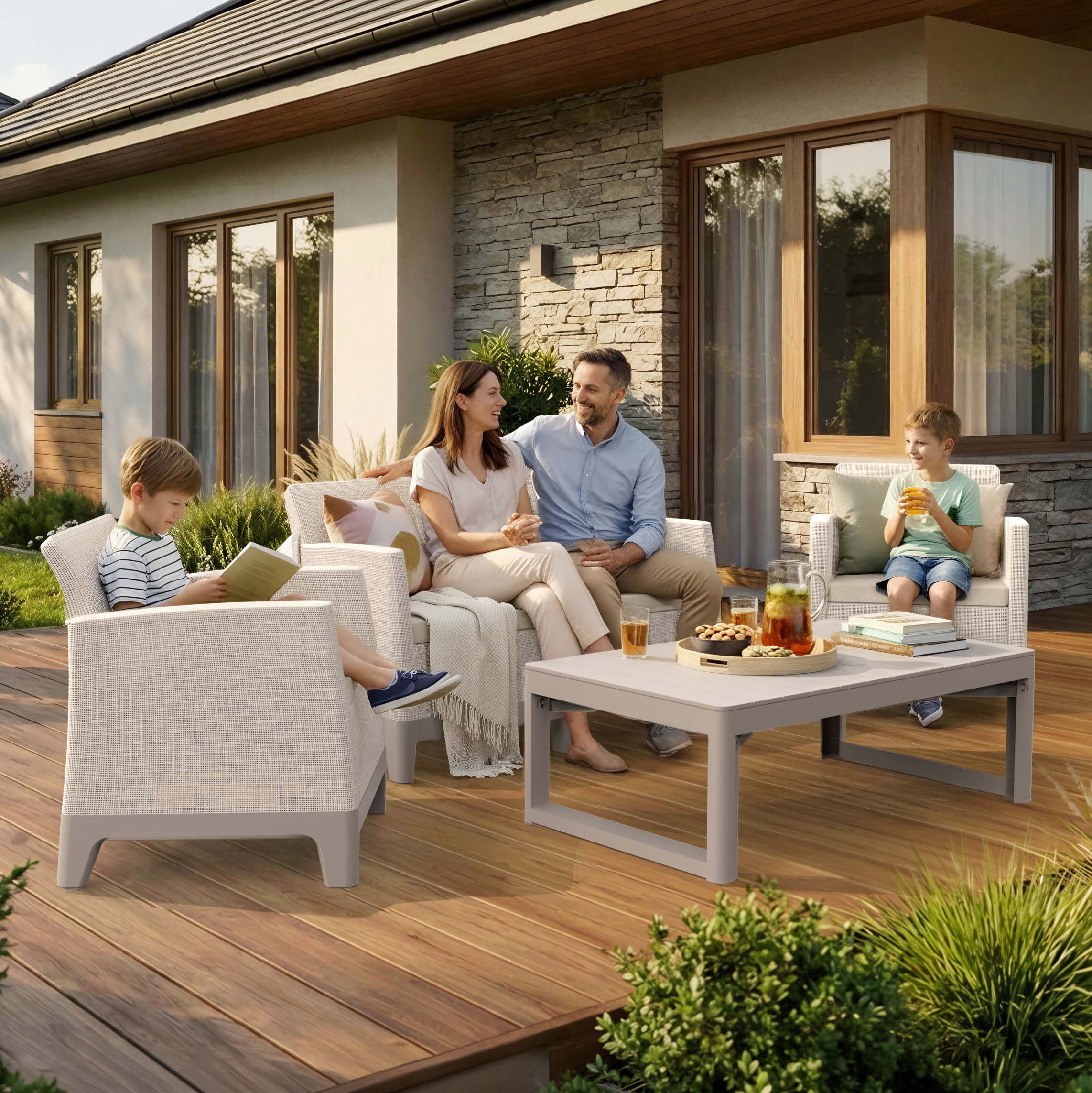 Záhradný nábytok SCANDI MAX2/LYON Pebble Grey-Soft Beige / Sf. Beige - Keter