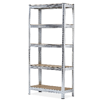 Garážový kovový regál Hardmaister 180x90x40cm s piatimi policami na bielom pozadí