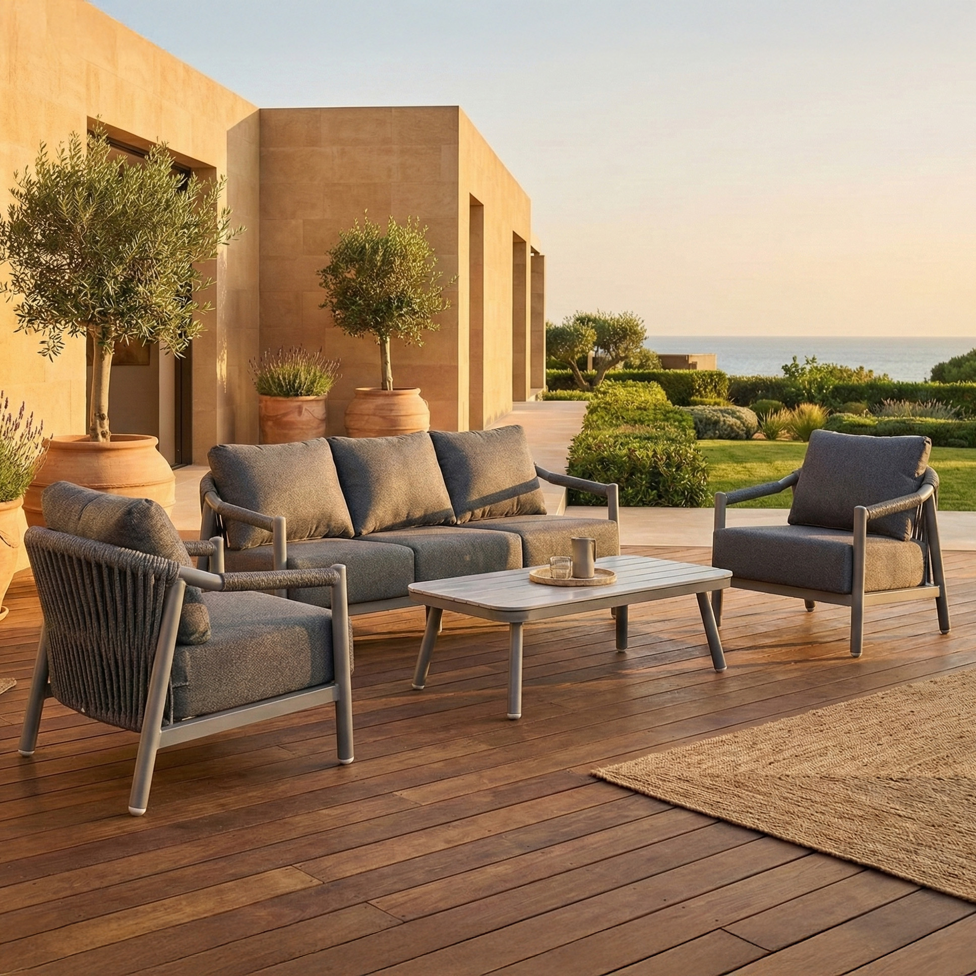 Hliníkový terasový nábytok MONTI CAFFE GREY - FURRORE