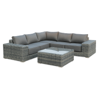 Technorattanová rohová zostava VEGA CAFFE Dark Grey - FOCUS GARDEN