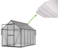 Polykarbonátové dosky 4 mm 1291x573 mm vymeniteľné pre skleníky (5 ks) Slide-in - Cultivo