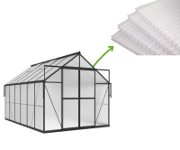 Polykarbonátové dosky 4 mm 1423 x 588 mm vymeniteľné pre skleníky (5 ks) Slide-in - Cultivo