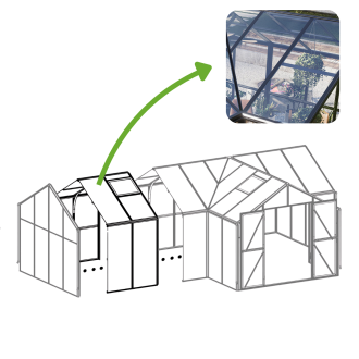 Rozširujúci modul pre zimnú záhradu TRIBECA Solid PC + sklo 287x144cm - Gutroof