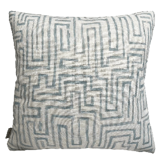 Dekoratívny vankúš na nábytok MoodMe Morfeo 45x45 so sivým geometrickým vzorom na bielom podklade