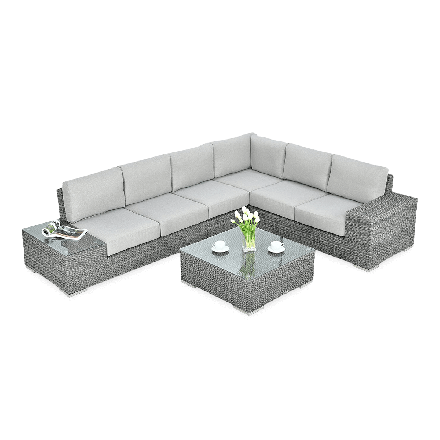 Technorattanová rohová jednotka AVOCADO Dark Grey