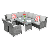 Technorattanová rohová pohovka MARYLAND Dark Grey